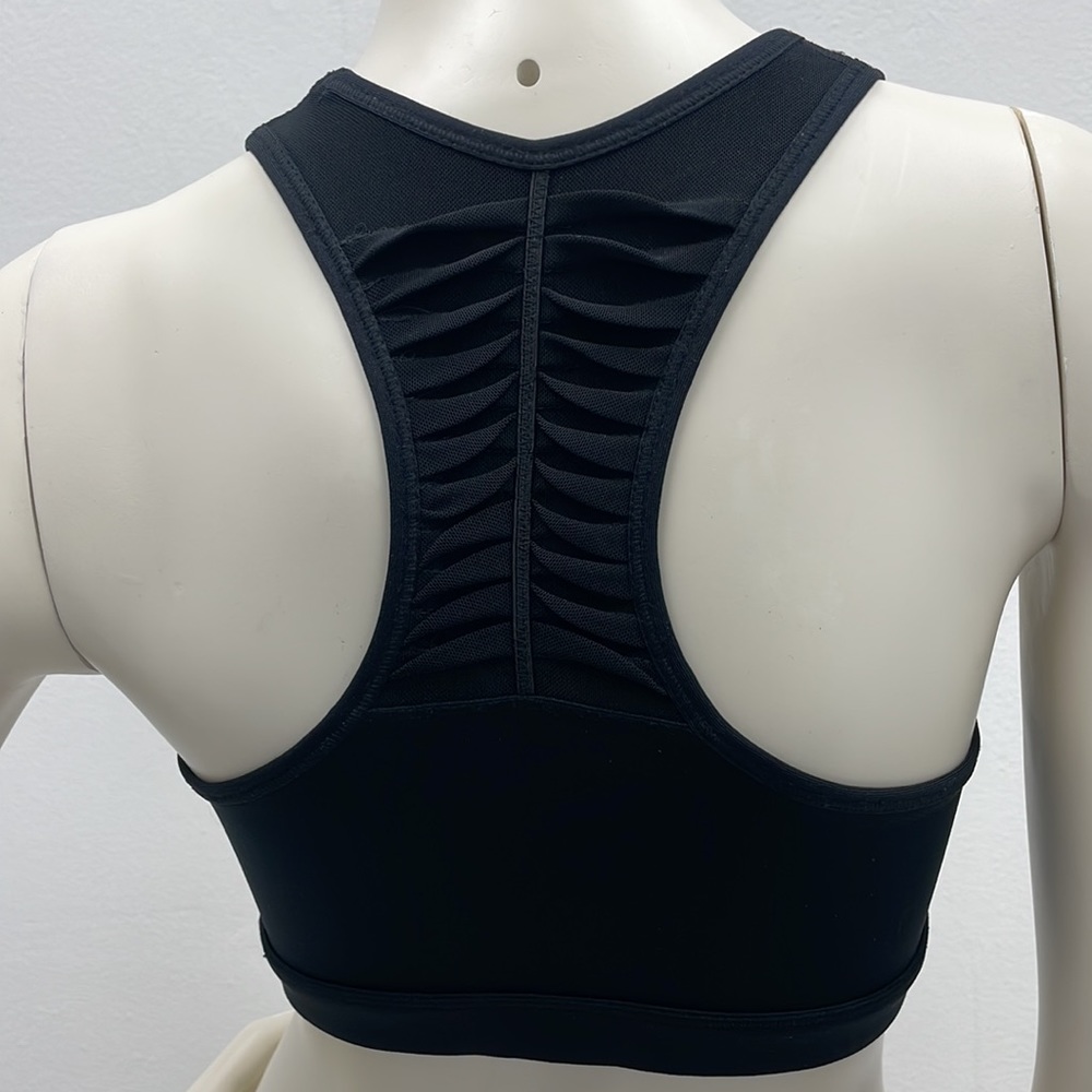 NWOT • Mesh Pleated Back Bra in Black